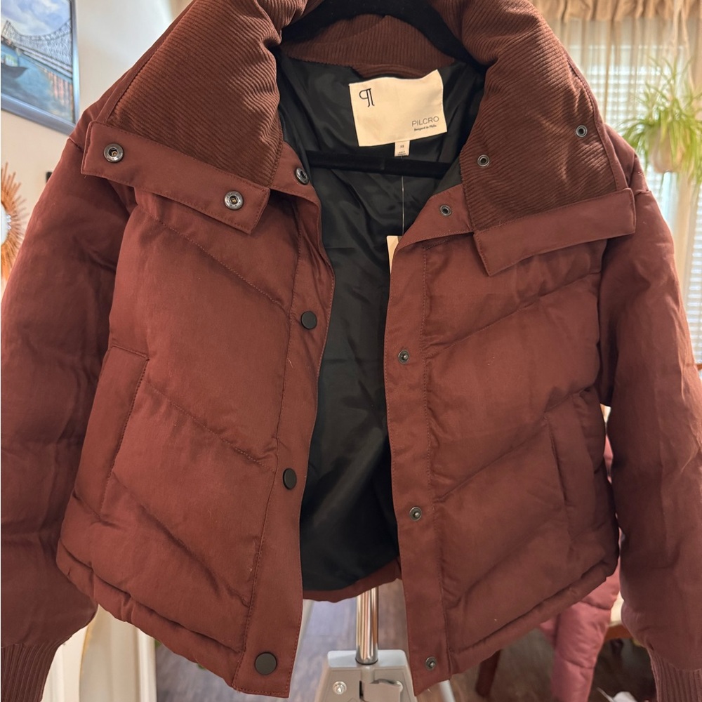 Anthropologie Pilcro Chocolate Brown Puffy Jacket